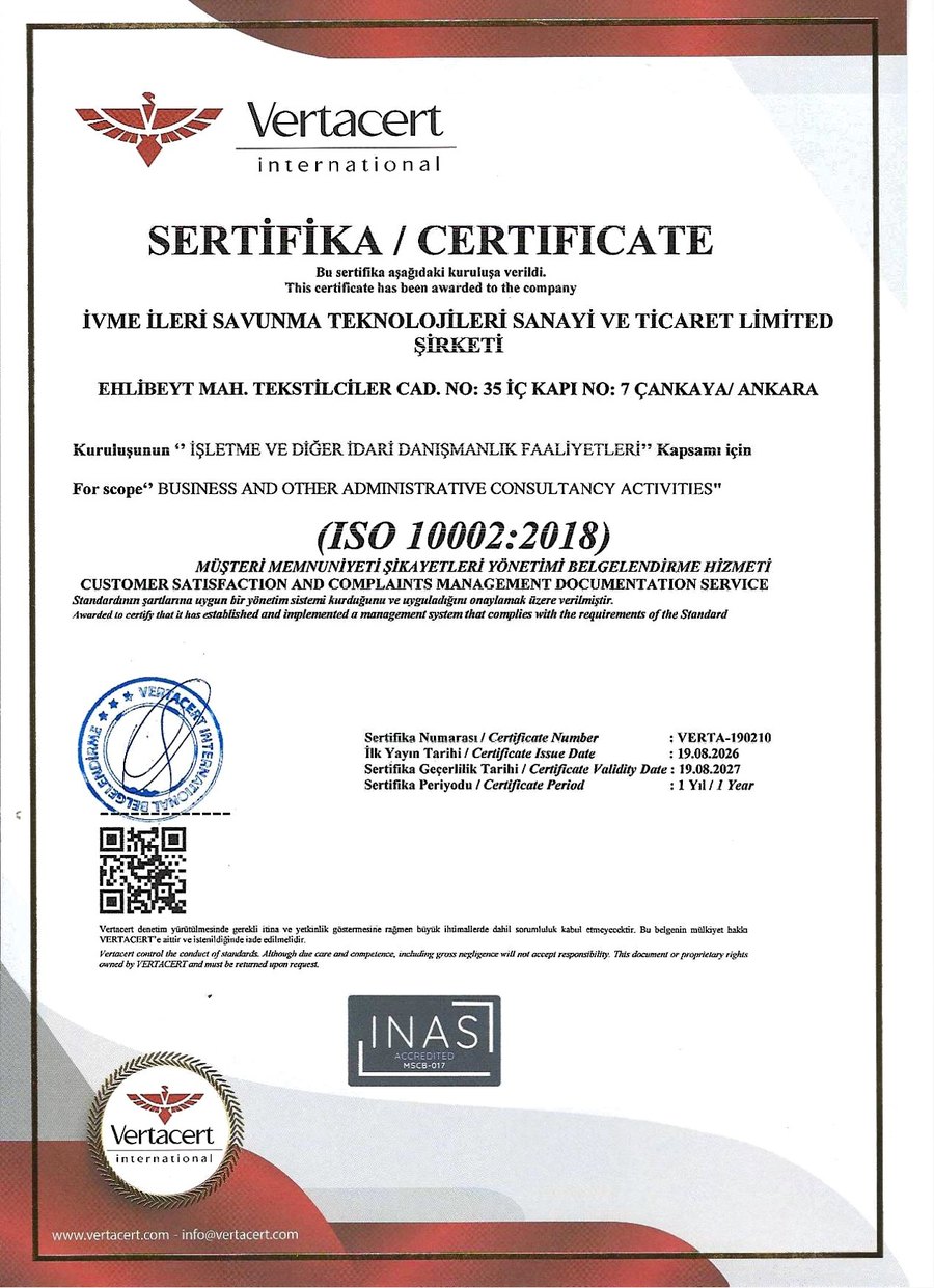 ISO 10002:2018 — Müşteri Memnuniyeti ve Şikayet Yönetimi sertifikası